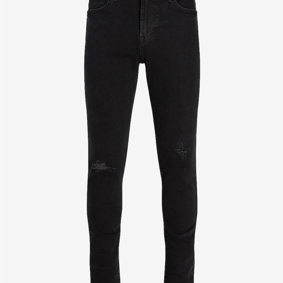 5 PAIRS Men's 31 X 30 Skinny Jeans from Express: 4 black & 1 wt. pair LIKE NEW! - Picture 8 of 10